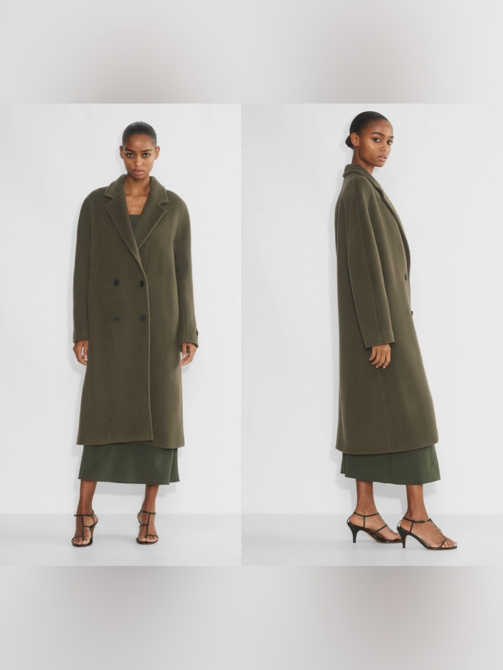 Babaton The Slouch™ Coat - Double-Breasted Soft Wool Cashmere Sz S